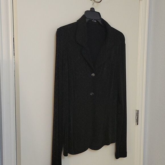 softwear BY MARK SINGER Chalk Stripe Button Down Academia Shacket - Picture 2 of 10